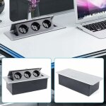 Prise encastrable escamotable avec 3 prises schuko pour plan de travail, comme prise de table ou prise ...