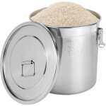 Senderpick - seau avec couvercle, bo�te herm�tique, aliments, acier inoxydable, r�cipient pour c�r�ales ...