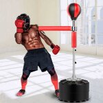Stand de boxe 120 - 190 cm, sac de frappe � hauteur r�glable pour adultes et enfants, autoportant pour ...