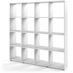Vicco - meuble de rangement cube karree, blanc, 138. 5 x 142. 5 cm