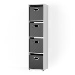 Meuble de rangement cube ludus, blanc, 142. 5 x 36. 2 cm avec 2 bo�tes pliantes vicco