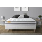 Septnuits - ensemble matelas sommier memo spring 160 x 200 cm - couleur : blanc Septnuits - ensemble matelas sommier memo spring 160 x 200 cm - couleur : blanc