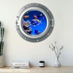 Serbia - lot de 2 stickers muraux 35x35cm, 3d hublot tortues sous - marines dauphins stickers muraux ...