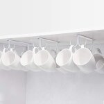 Serbia - lot de 3 supports pour tasses, caf blanc, porte - tasses suspendu sous placard, crochets de ...