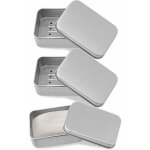 Serbia - 3pc bote  savon en aluminium, 3 porte savons avec gouttoir , boite metal, pour la maison ...