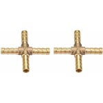 Serbia - 4pcs laiton croix 4 voies raccords de joint de tuyau connecteur barbel� air eau mazout essence ...