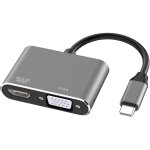Serbia - adaptateur usb c vers hdmi vga, 2 en 1 type c vers hdmi 4k, vga 1080p compatible avec macbook ...
