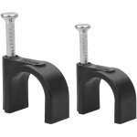 Serbia - assortiment de 200 clips ronds pour c�bles �lectriques - 8 mm et 10 mm - noirs - pour c�ble ...