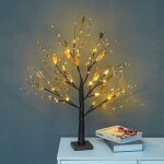 Guirlande lumineuse bonsa 60cm avec 24 lumires led perles blanches chaudes, aliment par batterie