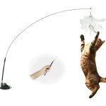 Serbia - jouet en plumes pour chat avec clochette et ventouse, canne � p�che int�rieure interactive pour ...