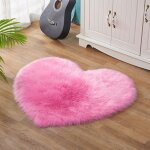 Serbia - rose rouge coeur faux tapis doux en peau de mouton long peluche moux chambre � coucher tapis ...