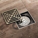 Serbia - siphon de sol carr� en maille pour salle de douche - vert bronze - anti - insectes, d�odorant ...