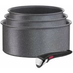 Série de 3 casseroles aluminium 16 / 18 / 20cm + 1 poignée noir tefal l3969002 Série de 3 casseroles aluminium 16 / 18 / 20cm + 1 poignée noir tefal l3969002