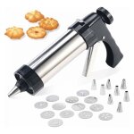 Seringue patisserie inox professionnelle presse a biscuit pistolet patisserie avec 13 disques biscuits ...