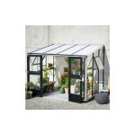Juliana - serre adosse vranda en verre tremp avec base 6. 60 m, couleur anthracite