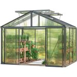 Gfp - serre asteria 21 light 311x235 cm avec cadre de fondation intgr panneaux double paroi 12 mm, ...