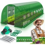 Serre en film stable avec fentres, moustiquaire et porte tunnel de jardin avec cadre en acier galvanis ...