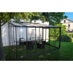 Chalet&jardin - serre d'hiver verre - 12 m2 grise adossable Chalet&jardin - serre d'hiver verre - 12 m2 grise adossable