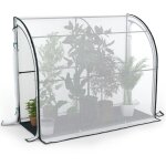 Serre d'hivernage murale adoss�e - structure acier avec porte lat�rale, antigel - 1. 6m� - 160 x 220 ...