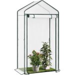 Serre de jardin, 100x50x190cm, serre tomate, serre d'hivernage, b�che en pe, cadre en acier, pour l�gume, ...