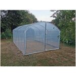 Les serres tonneau - serre tunnel de jardin 18m dim. 6l x 3l x 2, 17h m 2 portes pivotantes pieds droits ...