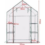 Costway - serre de jardin avec 4 �tag�res, cadre en fer, b�che r�sistante et imperm�able, 143 x 73 x ...