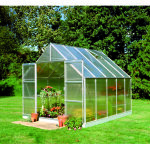 Halls - serre de jardin 8. 3m en aluminium et polycarbonate 6mm + embase 70917 + so1651
