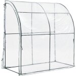 Serre de jardin adosse juta en acier et pvc  porte zippe 100 x 200 x 215 cm