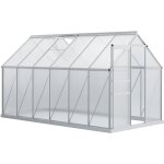 Outsunny - serre de jardin aluminium polycarbonate 7, 12 m dim. 3, 75l x 1, 9l x 2h m lucarne rglable ...