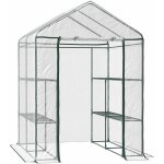 Serre de jardin balcon terrasse 4 �tag�res 143l x 143l x 195h cm acier pvc imperm�able anti - uv transparent ...