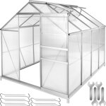 Tectake - serre en aluminium avec fondation, 185x250x195cm -