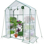 Serre de jardin avec tagres 143x73x195cm blanc - bche renforce 135g / m - fentre moustiquaire - ...