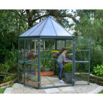 Palram - serre de jardin hexagonale 3. 8m� gris 704053