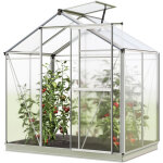 Serre de jardin jasmin 2 structure en aluminium 192 x 131 cm panneaux en polycarbonate - avec cadre de ...