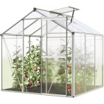 Gfp - serre de jardin jasmin 3 structure en aluminium 192 x 192 cm panneaux en polycarbonate