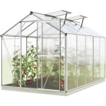 Serre de jardin jasmin 5 structure en aluminium 192 x 317 cm panneaux en polycarbonate - avec cadre de ...
