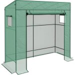 Outsunny - serre de jardin murale serre adosse porte 2 fentres