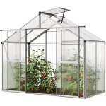 Gfp - serre de jardin orchidee 2 structure en aluminium 256 x 131 cm panneaux en polycarbonate