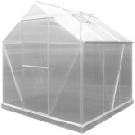 Gardiun - serre de jardin en polycarbonate / aluminium lunada - 3, 63 m� 188x193x190 cm avec base 3 modules ...