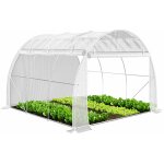 Vounot - serre de jardin tunnel toute saison 9m� blanc - fen�tres et portes lat�rales zipp�es enroulables ...