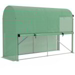 Outsunny - serre de jardin serre � tomates dim. 3l x 1l x 2h m porte zipp�e d�roulante 2 fen�tres lat�rales ...