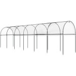 Serre de jardin serre � tomates dim. 6l x 1, 23l x 1, 71h m acier thermolaqu� vert pe haute densit� transparen ...