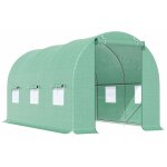 Outsunny - serre de jardin tunnel 4, 5l x 2l x 2h m chssis tubulaire acier galvanis renforc 1, 8 cm ...