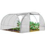 Terre jardin - serre de jardin tunnel blanche 4 saisons xl - 12 m�