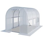 Toolport - serre de jardin serre tunnel plastique robuste 2x3m - bche pe 180g / m blanc transparent ...