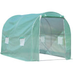 Serre de jardin tunnel surface sol 6 m� 3l x 2l x 2, 10h m ch�ssis tubulaire renforc� porte zipp�e 4 ...