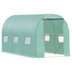Outsunny - serre de jardin tunnel surface sol 6 m 3l x 2l x 2h m chssis tubulaire renforc porte zippe ...