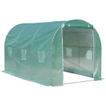 Outsunny - serre de jardin tunnel surface sol 8 m 4l x 2l x 2, 10h m chssis tubulaire renforc porte ...