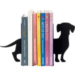 Serre - livres en m�tal noir animaux teckel