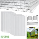 Serres en polycarbonate 14x polycarbonate double paroi 4mm alv�olaire10, 25 m? plaques alv�olaires r�sistantes ...